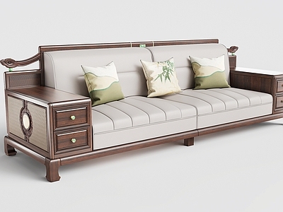 新中式三人沙发