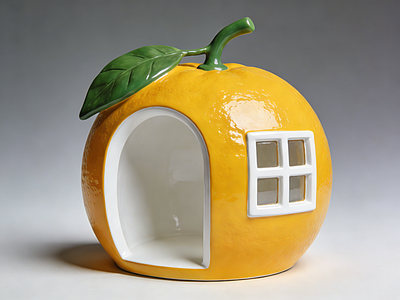 现代雕塑 玻璃钢雕塑 橙子 小屋 雕塑 美陈
