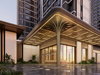 现代其他商业建筑 海派街角商业 街角商业 转角商业 沿街底商