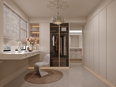 奶油风衣帽间 法式衣帽间