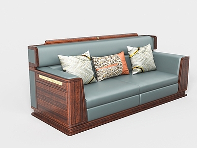 新中式三人沙发