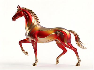现代轻奢雕塑摆件 现代艺术马雕塑 现代装饰马摆件 现代金属马摆件