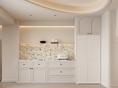 奶油风封闭式厨房