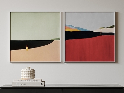 现代极简挂画 抽象装饰画 高端艺术挂画 侘寂中古风画 意式肌理油画 儿童挂画