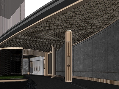 现代小区建筑 现代风格示范区 大区