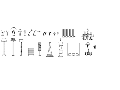 现代简约灯具图库 吊灯 施工图