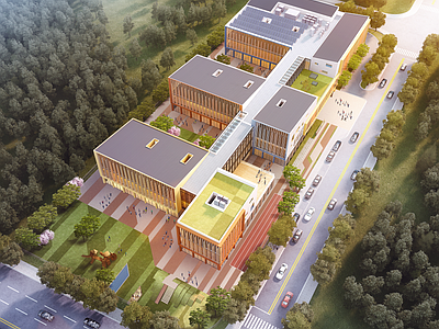 现代学校建筑 乐星幼儿园 学校