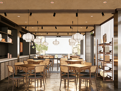 新中式中式中餐厅 中餐厅 东南亚餐厅 餐厅室内