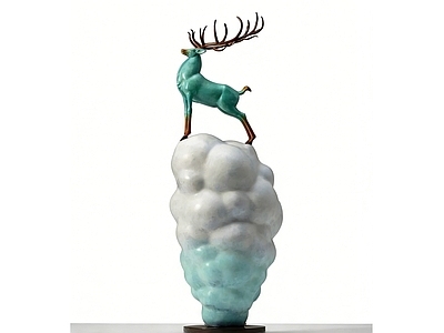 现代雕塑摆件 鹿潮玩艺术雕塑 动物抽象雕塑 商业空间摆件 网红打卡雕塑 现代艺术陈设