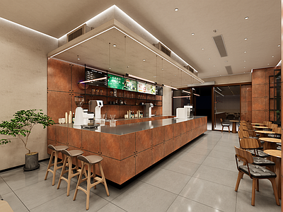 现代新中式咖啡厅 咖啡店 餐厅