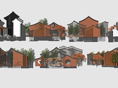 新中式中式文化墙 社区文化墙 乡村文化墙 校园文化墙 党建文化墙