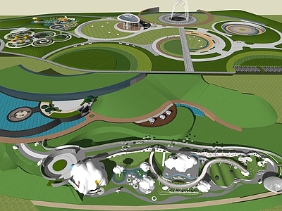 现代景观公园 公园广场小游园