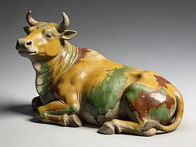 现代新中式雕塑 牛 雕塑 美陈 AIGC 动物雕塑