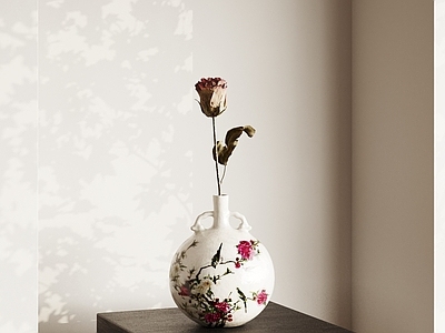 新中式中古花瓶 陶瓷花瓶 青花瓷花瓶 花器 花艺 花瓶花艺