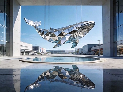 现代主义城市广场装置