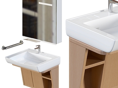 现代浴室柜 现代浴室柜 原木风