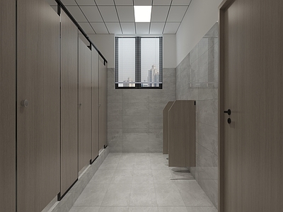 现代简约公共卫生间 公共卫生间 男卫生间 洗手间