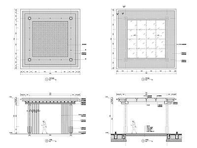 现代廊架 玻璃廊架 施工图
