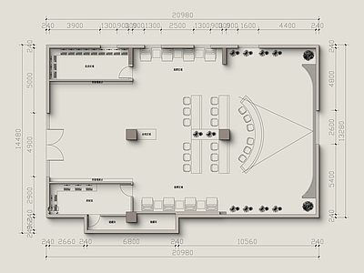 工装平面图 控制中心 指挥中心 办公室平面图 室内平面图 展厅平面图 施工图