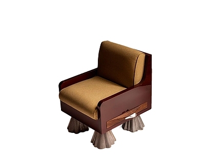 法式现代休闲椅 雕塑感靠背椅 布艺烤漆扶手椅