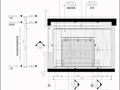 背景墙节点 卧室墙面 床头背景墙 墙面节点 施工图