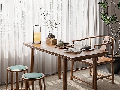 新中式茶桌椅 茶桌椅组合 阳台茶桌椅