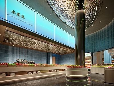 现代轻奢水果店 取餐台 水果