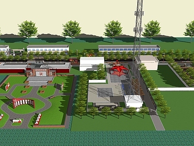 新中式现代广场景观 农村公园文化广场 乡村广场