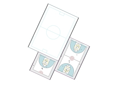 现代篮球场 网红球场 施工图