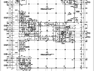 现代工业产业园建筑 现代工字型厂房 平立面设计 施工图