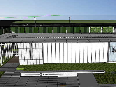 现代其他景观小品 廊架CAD 廊架 现代廊架 大廊架