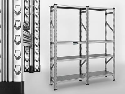 工业美式置物架 metalsys 意大利金属货架 居家商用镀锡货架 活动模块层板支架 工具间美式复古