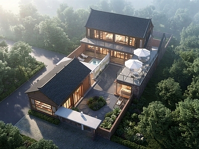 新中式现代民宿建筑 民宿建筑 平地民宿建筑 山地民宿建筑