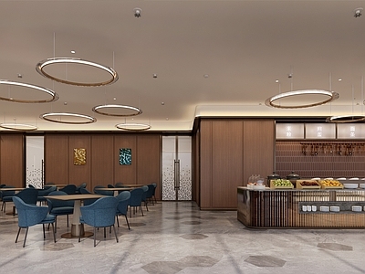 轻奢意式酒店餐厅 酒店自助餐厅 轻奢餐厅 开放餐厅 餐厅器具菜品饰品