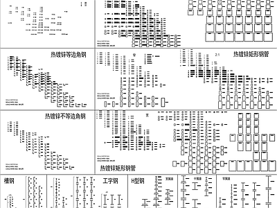 其他结构设计 工字钢槽钢 钢材大全 钢材规格 结构钢材 施工图