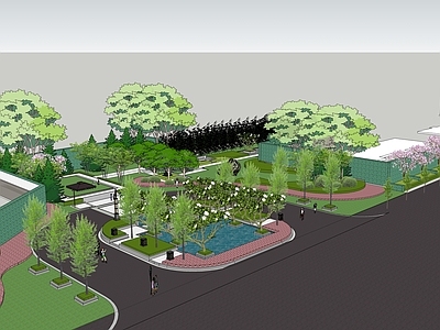 现代其他景观小品 展示区 2D植物 植物花径 简约展示区