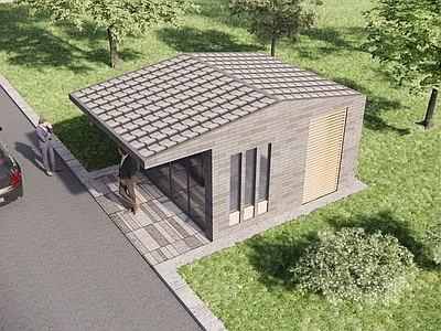 现代新中式小公建 岗亭 保安亭 门卫室 建筑小品 传达室