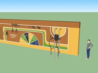 新中式现代体育建筑 健身墙 活动墙 互动墙 涂鸦墙 攀爬墙