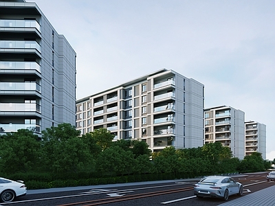 新中式极简多层住宅 新中式住宅 多层住宅 坡屋顶 豪宅立面