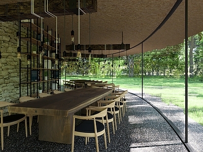 现代自然主义餐饮建筑 民宿茶室 景区驿站 网红餐厅 公园驿站 森林咖啡