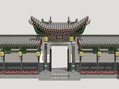 中式入口大门 山西民居大门 连廊入户门 山西大院门 木雕大门
