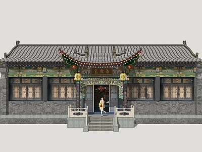 中式古建筑 山西大院 山西民居大院 传统民居民房 大院入户门