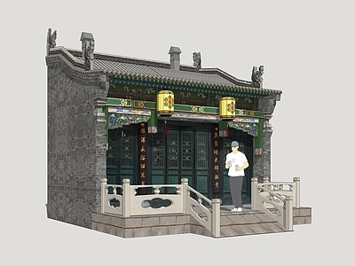 中式乡村民房 山西大院 民居大院厢房 传统民居 砖雕民居