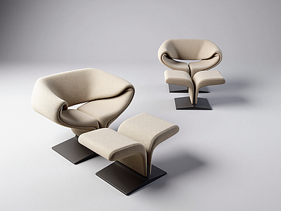 现代极简单人沙发 Artifort 单人沙发 布艺沙发 懒人沙发