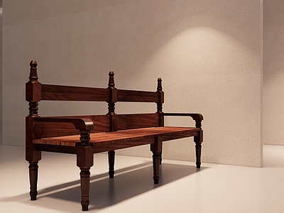 复古中古休闲椅 复古实木长椅 中古风实木长椅 复古胡桃木实木椅 中古风胡桃木椅子 实木休闲长椅