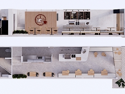 现代咖啡厅 咖啡店 餐饮店 餐厅 餐厅桌椅 咖啡机
