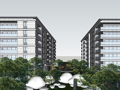 新中式多层住宅 新中式住宅 豪宅立面 坡屋顶建筑 多层住宅 精工细节