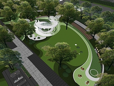 现代住宅区景观 住宅庭院景观 中心景观节点 儿童游乐设施 现代风格景观