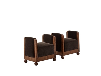 法式中古床尾凳 Art Deco 绒布坐凳