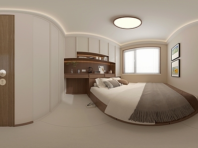 奶油风榻榻米卧室 榻榻米 次卧 卧室 客卧